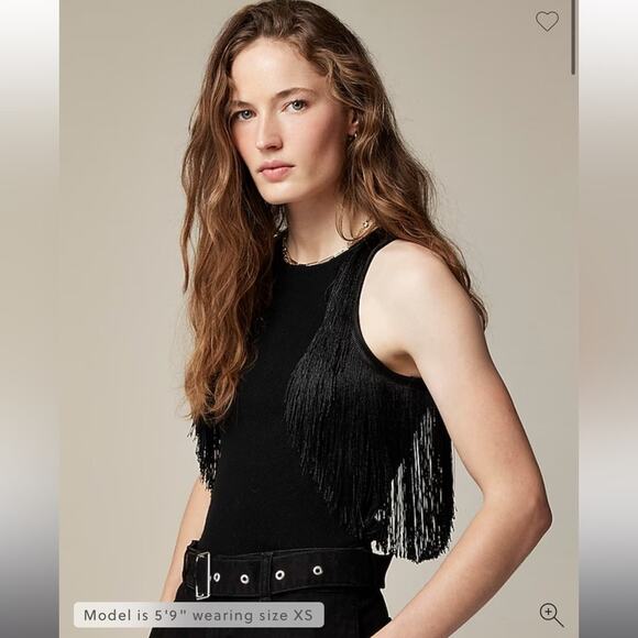 J.Crew Cashmere fringe-trim sweater-tank - Picture 1 of 9